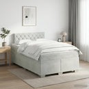vidaXL Boxspring ágy matraccal Világosszürke 120 x 200 cm Bársony