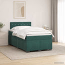 vidaXL Boxspring ágy matraccal Sötétzöld 120 x 200 cm Bársony