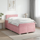 vidaXL Boxspring ágy matraccal Rózsaszín 120 x 200 cm Bársony