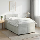 vidaXL Boxspring ágy matraccal Világosszürke 120 x 200 cm Bársony