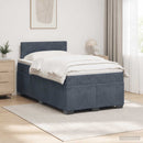 vidaXL Boxspring ágy matraccal Sötétszürke 120 x 200 cm Bársony
