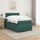 vidaXL Boxspring ágy matraccal Sötétzöld 120 x 190 cm Bársony