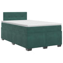 vidaXL Boxspring ágy matraccal Sötétzöld 120 x 190 cm Bársony