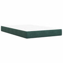 vidaXL Boxspring ágy matraccal Sötétzöld 120 x 190 cm Bársony