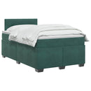 vidaXL Boxspring ágy matraccal Sötétzöld 120 x 190 cm Bársony