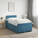 vidaXL Boxspring ágy matraccal fejtámlával Kék 120 x 190 cm Bársony