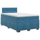 vidaXL Boxspring ágy matraccal fejtámlával Kék 120 x 190 cm Bársony