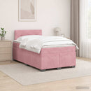 vidaXL Boxspring ágy matraccal Rózsaszín 120 x 190 cm Bársony