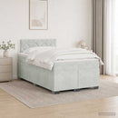 vidaXL Boxspring ágy matraccal Világosszürke 120 x 200 cm Bársony