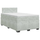 vidaXL Boxspring ágy matraccal Világosszürke 120 x 190 cm Bársony