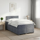 vidaXL Boxspring ágy matraccal Sötétszürke 120 x 200 cm Bársony