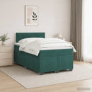 vidaXL Boxspring ágy matraccal Sötétzöld 120 x 200 cm Bársony