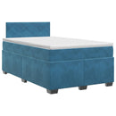 vidaXL Boxspring ágy matraccal fejtámlával Kék 120 x 190 cm Bársony