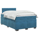 vidaXL Boxspring ágy matraccal fejtámlával Kék 120 x 190 cm Bársony