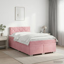vidaXL Boxspring ágy matraccal Rózsaszín 120 x 190 cm Bársony