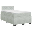 vidaXL Boxspring ágy matraccal Világosszürke 120 x 200 cm Bársony