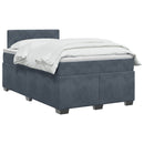vidaXL Boxspring ágy matraccal Sötétszürke 120 x 200 cm Bársony