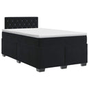 vidaXL Boxspring ágy matraccal fejtámlával Fekete 120 x 200 cm Bársony