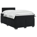 vidaXL Boxspring ágy matraccal fejtámlával Fekete 120 x 200 cm Bársony