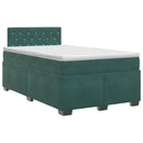 vidaXL Boxspring ágy matraccal Sötétzöld 120 x 200 cm Bársony