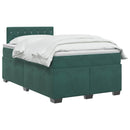 vidaXL Boxspring ágy matraccal Sötétzöld 120 x 200 cm Bársony