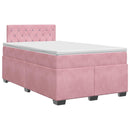 vidaXL Boxspring ágy matraccal Rózsaszín 120 x 200 cm Bársony