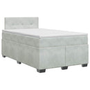 vidaXL Boxspring ágy matraccal Világosszürke 120 x 200 cm Bársony