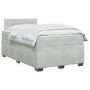 vidaXL Boxspring ágy matraccal Világosszürke 120 x 200 cm Bársony