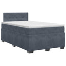 vidaXL Boxspring ágy matraccal Sötétszürke 120 x 200 cm Bársony