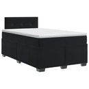 vidaXL Boxspring ágy matraccal fejtámlával Fekete 120 x 200 cm Bársony