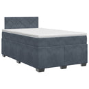 vidaXL Boxspring ágy matraccal Sötétszürke 120 x 200 cm Bársony