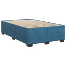 vidaXL Boxspring ágy matraccal Sötét kék 120 x 200 cm Bársony