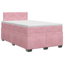 vidaXL Boxspring ágy matraccal Rózsaszín 120 x 200 cm Bársony