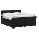 vidaXL Boxspring ágy matraccal fejtámlával Fekete 140 x 190 cm Bársony