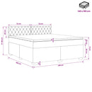 vidaXL Boxspring ágy matraccal fejtámlával Fekete 140 x 190 cm Bársony