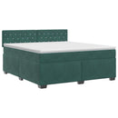 vidaXL Boxspring ágy matraccal Sötétzöld 140 x 190 cm Bársony