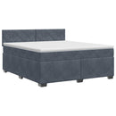 vidaXL Boxspring ágy matraccal Sötétszürke 140 x 190 cm Bársony