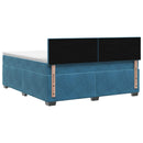 vidaXL Boxspring ágy matraccal Sötét kék 140 x 190 cm Bársony