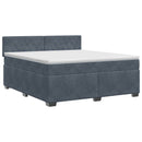 vidaXL Boxspring ágy matraccal Sötétszürke 140 x 200 cm Bársony
