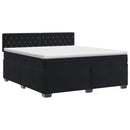 vidaXL Boxspring ágy matraccal fejtámlával Fekete 140 x 200 cm Bársony