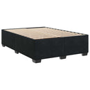 vidaXL Boxspring ágy matraccal fejtámlával Fekete 140 x 200 cm Bársony