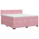 vidaXL Boxspring ágy matraccal Rózsaszín 140 x 200 cm Bársony