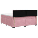 vidaXL Boxspring ágy matraccal Rózsaszín 140 x 200 cm Bársony