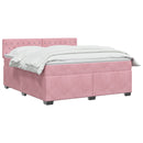 vidaXL Boxspring ágy matraccal Rózsaszín 140 x 200 cm Bársony