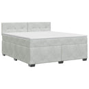 vidaXL Boxspring ágy matraccal Világosszürke 140 x 200 cm Bársony