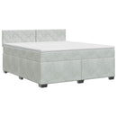 vidaXL Boxspring ágy matraccal Világosszürke 140 x 200 cm Bársony