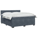 vidaXL Boxspring ágy matraccal Sötétszürke 140 x 200 cm Bársony