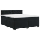 vidaXL Boxspring ágy matraccal fejtámlával Fekete 140 x 200 cm Bársony