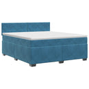 vidaXL Boxspring ágy matraccal Sötét kék 140 x 200 cm Bársony
