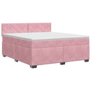 vidaXL Boxspring ágy matraccal Rózsaszín 140 x 200 cm Bársony